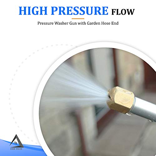 Hydro Jet High Pressure Power Washer Wand for Car Washing or Garden Cleaning, Heavy Duty Metal Watering Sprayer with Universal Hose End, Hydrojet Water Power Nozzle (Basil Green)