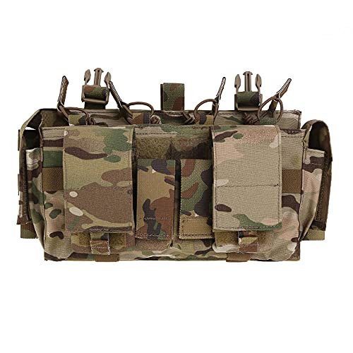 EMERSONGEAR Tactical Magazine Pouch,Mag Pouch with Utility Pouch, Tactical Vest Chest Rig Bag,MF Style Gen IV Compatible Placards for Magazines Multicam