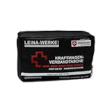 Leina-Werke 11014 KFZ-Verbandtasche Compact mit Klett, Schwarz/Weiß/Rot