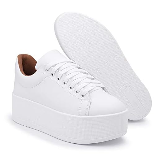Tenis Plataforma Feminino Branco Sola Alta Fashion Confortavel Original Tenehi (151, BR, Adulto, Numérico, 38)