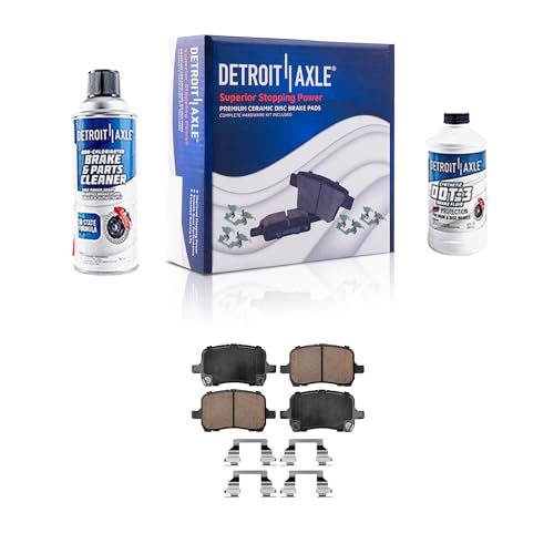 Image of Detroit Axle - Front Ceramic Brake Pads w /Hardware Replacement for Chevrolet HHR Malibu Cobalt Pontiac Pursuit G4 G5 G6 Solstice Saturn Ion Sky - 4pc Set