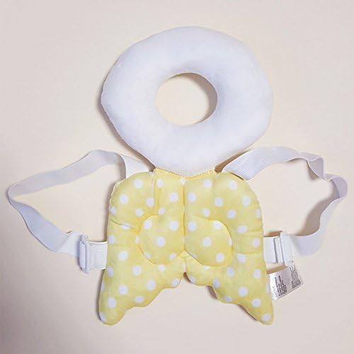 Cute Angel Wing Back and Head Protector Pillow for Toddler Head Protection Cushion Baby Gift (Yellow)