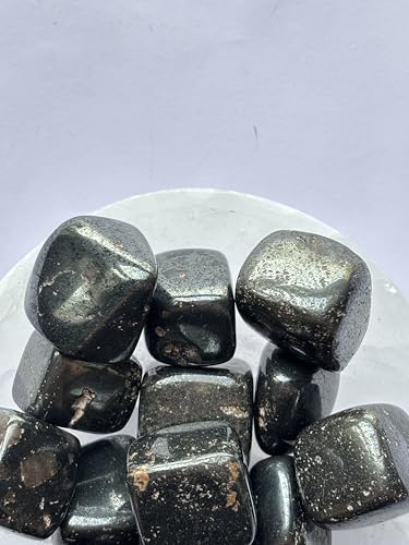 Image of Tumbled Stones, Natural Crystal Healing Stones, Home Office Decor, Aquarium Decorative Pebbles, Vase Fillers (Hematite, 200)