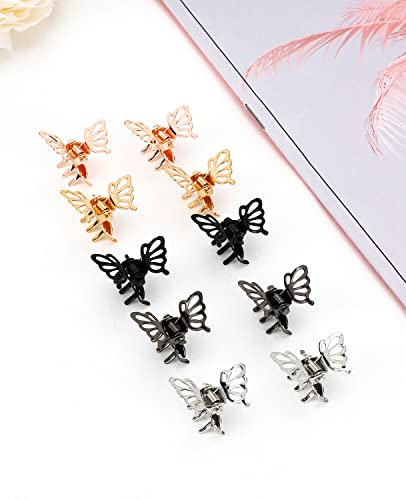 Wecoe 30 Pcs Small Butterfly Hair Clips Girls Tiny Mini Claw Clips Rose Gold Silver Black Metal Hair Clips Cute Decorative Clips Kids Baby Toddler Girls Christmas Hair Accessories For Women Girls Gift #TOP5