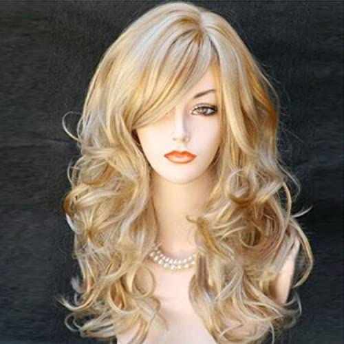 iDMRURvm Blond Lange Haare Täglich Mode Perücke Blond Haar Wigs Volumen Lockige Wellenförmige Perücke mit langer Knall Frauen Anime Cosplay Halloween kostüm party Perücke iDMRURvm Blond Lange Haare Täglich Mode Perücke Blond Haar Wigs Volumen Lockige Wellenförmige Perücke mit langer Knall Frauen Anime Cosplay Halloween kostüm party Perücke