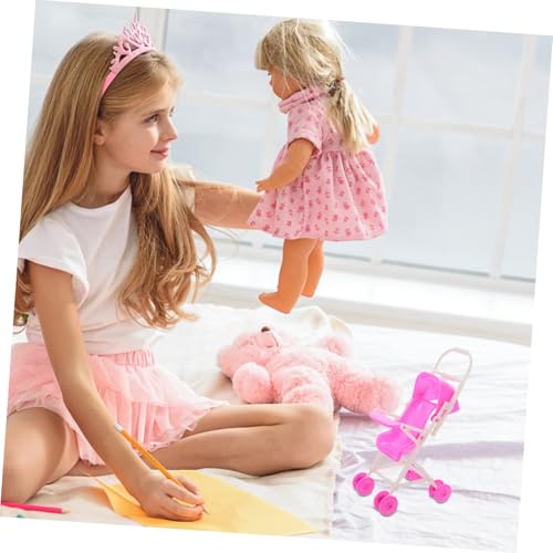 ZUNOXAZ Puppenbuggy für Leichter Puppenwagen aus Robustem für Puppenhaus Rollenspiele Stärkung der Eltern Junge Mädchen Beziehung mit Schaumrädern Kompakte – Bild 6