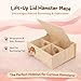 Hamster and Mouse Wooden Tunnel Cage Secret Peep Shed and Explore Hideout Flip Cover Design Hamster Play Tunnel