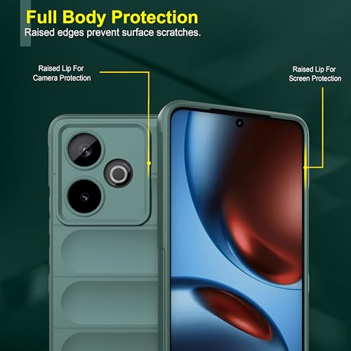 Image of amazon basics Back Case Cover for Realme GT 7T | Compatible for Realme GT 7T Back Cover | Liquid Silicon Magic Case with Camera Protection | Dark Green