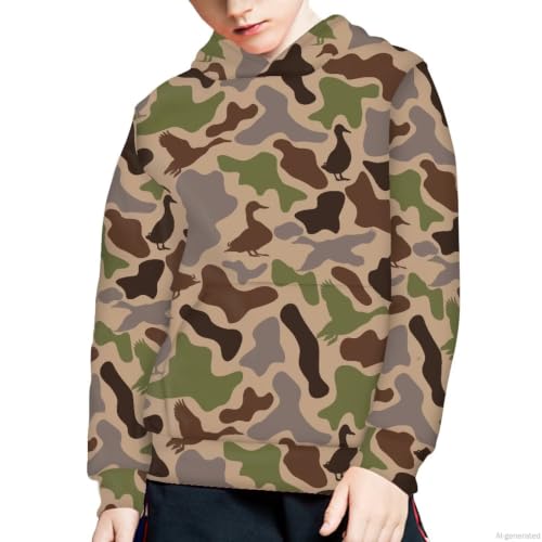 Image of WELLFLYHOM Boys Hooded Sweatshirts Hoodie Pullover Cool Graphic Crewneck Blouses Size 6-16