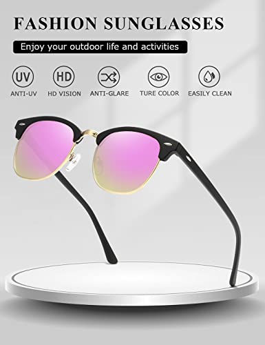 Image of AEVOGUE Men's Polarized Sunglasses, Semi Rimless Retro UV400 Shades AE0369 | Classic Style, Polycarbonate Lenses, Lightweight Metal Frame, Driving, Travel