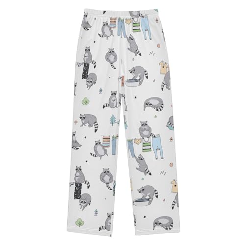 Boys' Pants Cute Raccoon Animal Long Bottoms Jogger Pants Elastic Waist Trousers with Pockets S-XL