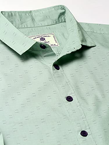 Image of Dennis Lingo Men's Dobby Print Slim Fit Cotton Casual Shirt