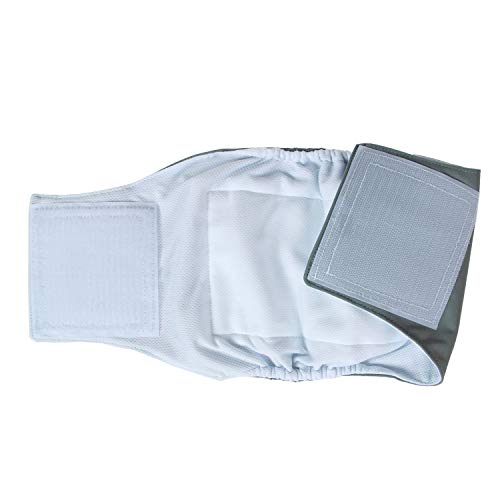 Teamoy Reusable Wrap Diapers For Male Dogs, Washable Puppy Belly Band Pack Of 3 (S, 10''-13''Waist, Black+ Gray+ Lake Blue) #TOP3