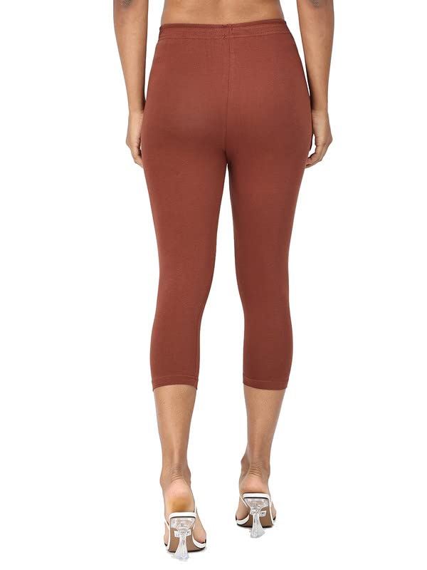 Image of Robinbosky Premium Stretchable Cotton Capri Legging for Women | Suitable for Formal wear & Casual wear | High-End Elastic Makes. The Leggings Squat Proof and Durable for Travel, Yoga, & Workout.