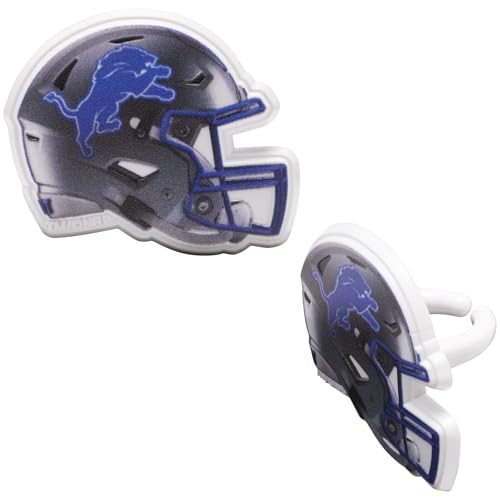 DecoPac NFL Detroit Lions Helmet Rings, 24 Football Cupcake Decorations, Officially Licensed, Football Rings, Food Safe Cake Toppers – 24 Pack - Image 8