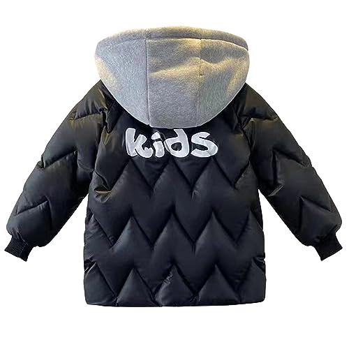Boys Winter Warm Parka Coat Hooded Puffer Fleece Lined Jacket Snow Outwear2