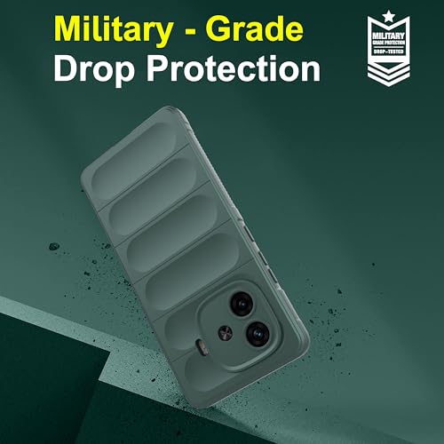 Image of amazon basics Back Case Cover for iQOO Neo 10R | Compatible for iQOO Neo 10R Back Cover | Liquid Silicon Magic Case with Camera Protection | Dark Green