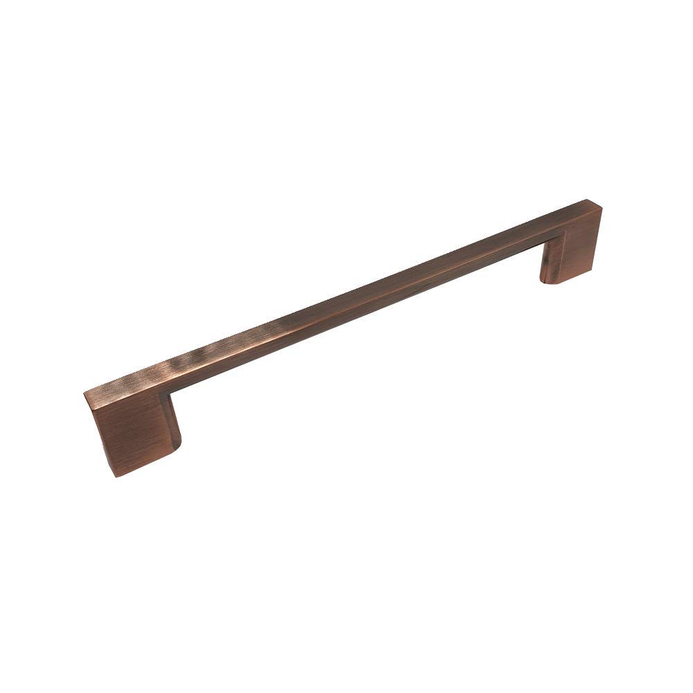 Cascia, Slimline D Handle, Gloss Brushed Copper, 128mm & Knob, Cup Kitchen & Bedroom (320mm D Handle)