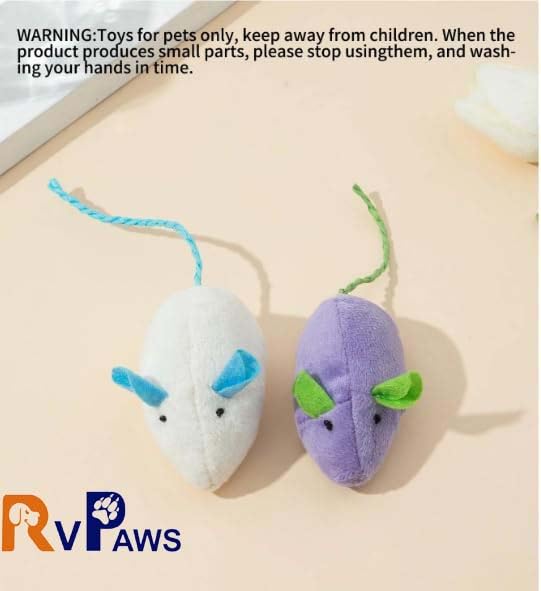 Image of Woofy 2 pcs Plush Mouse Cats Rattling Mice Amusement Toys Catnip Mice Toys Cat Mice Toys Kitten Stuffed Animal Toy Cat Catching Toy Mouse - Color May Vary