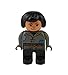 Produktbild 1 x LEGO Duplo Figur Frau Mutter Hose schwarz Oberteil dunkel grau blaue Flicken brauner Gürtel Seil Geldsack Haare schwarz Zahn Warze auf Nase 4555pb072 Theater Theatre 9131 3615