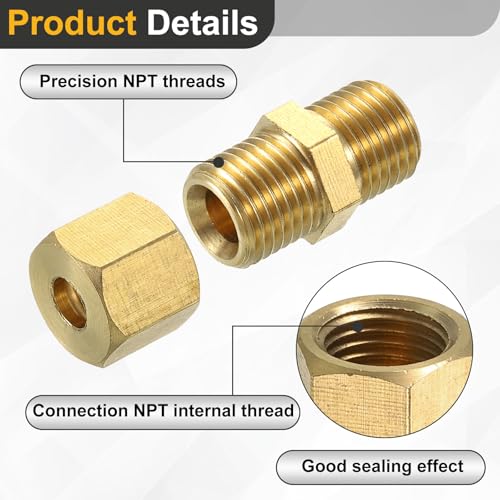 Conector de compresión de latón de 10mm y rosca NPT pasatubos 4