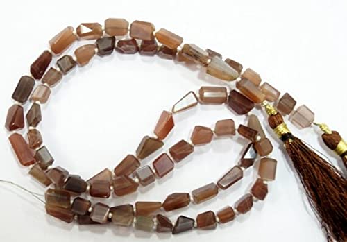 Pierre de lune chocolat perles step cut de haute qualité pour la création de bijoux d'exception - 2