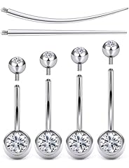 Silver internal thread Belly Button ring 10/12/14/16mm