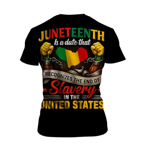 Blissboy Funny Juneteenth T-Shirt Novelty Short Sleeve Crewneck Shirt