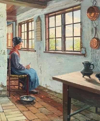 Affiche artistique intérieur d'avec une femme Robert Panitzsch, tableau décoration salon 60x90