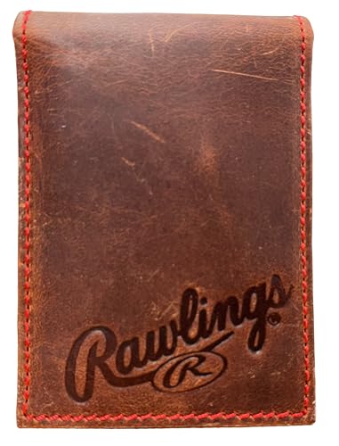 Rawlings mens Front Pocket Wallet Collection | Genuine Leather | Multiple Styles & Colors Distressed Brown | Bifold Money Clip