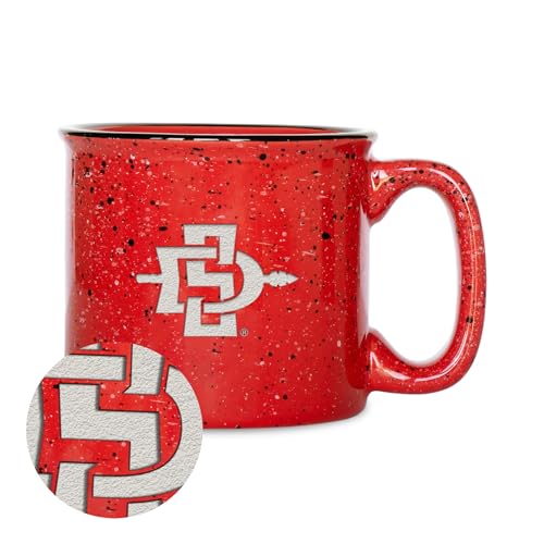 Rico Industries NCAA San Diego State Aztecs - SDSU Speckle 12oz Laser Engraved Campfire Mug