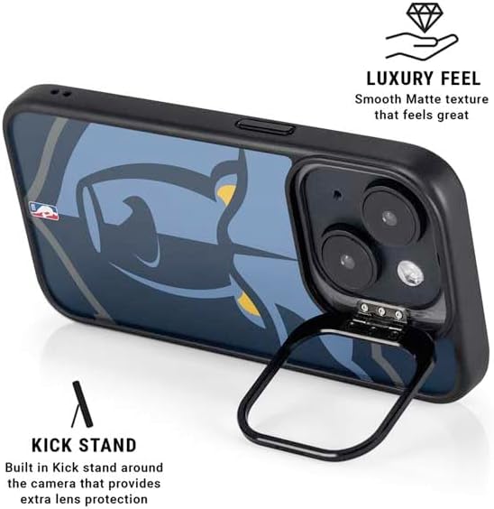 Skinit Kickstand Phone Case Compatible with iPhone 15 - Officially Licensed NBA Memphis Grizzlies Large Logo Design