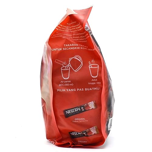 Image of Nescafe 3 in 1 Original Soluble Ground Coffee Beverage, 30 Sachets Bag - Medium Roast - Pack of 2 (Imported)