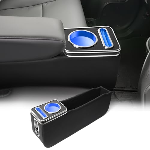 N-WGN/N-WGN Custom JH3 JH4 コンソールボックス 7色LED USB急速充電スマホホルダー カップホルダー 小物入れ アクリルパネル×PUレザー 車内収納ボックス アームレスト n-wgn アクセサリー スエヌワゴン/エヌワゴンカスタムJH3/JH4 専用