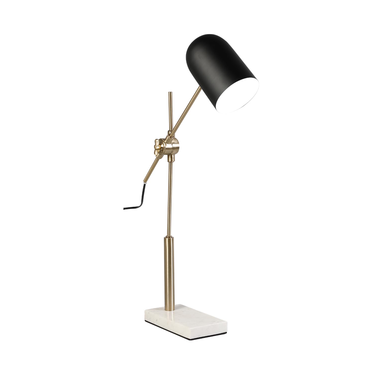 Havells GLAZELLE Table Lamp | Adjustable Metal Shade | Black & Gold Finish | Marble Base Table Lamp | Study, Bedside & Living Room | E27 Holder| Pack of 1-image-21
