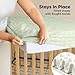 2-Pack Waterproof Crib Sheets for Boys, Girls - 52x28 Fitted Organic Cotton Baby Crib Sheets, Toddler Mattress Protector Cover, Washable, Soft & Durable Baby Bedding Essentials (Herb)