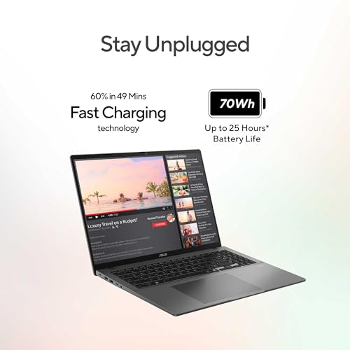 Image of ASUS Vivobook S16 (2026), Smartchoice,Intel Core Ultra 7 355 (Series 3),16GB RAM, 1TB SSD, OLED, 16 inch(40 cm),Win 11, M365 Basic(1 Year), Office 2024, Matte Gray,1.7 Kg, S3607AA-SH089WS, Copilot+ PC