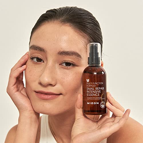 MIZON Snail Repair Intensive Essence – 100ml | Snail Mucin Essence for Damaged & Dry Skin, Wrinkle Care, Hydrating & Nourishing Korean Skincare