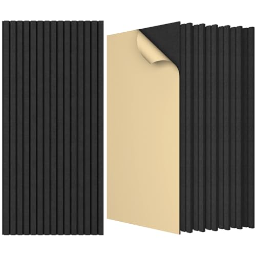 TONOR 8 Pack Large Acoustic Panels,47.2' X 23.6' X 0.35' Acoustical Wall Panel, Self-Adhesive Sound...