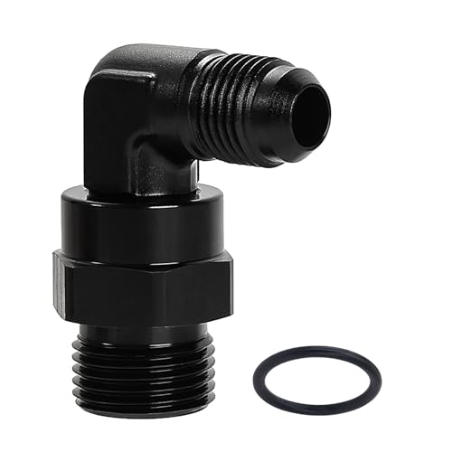 Image of EVIL ENERGY 6AN Flare to 8AN ORB Male Swivel Adapter Fitting 90 Degree Black 1PC