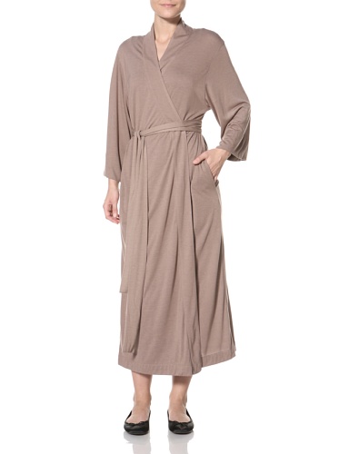 Image of Natori Shangri La Long Robe with Kimono Sleeves, Bathrobe for Women