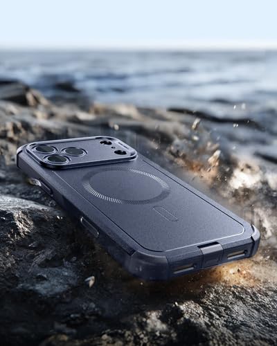 Image of ESR for iPhone 17 Pro Phone Case, 23ft Military-Grade Drop Protection, Shock-Absorbing Rugged Cover, MagSafe Accessories Compatible, Cyber Series, Navy Blue