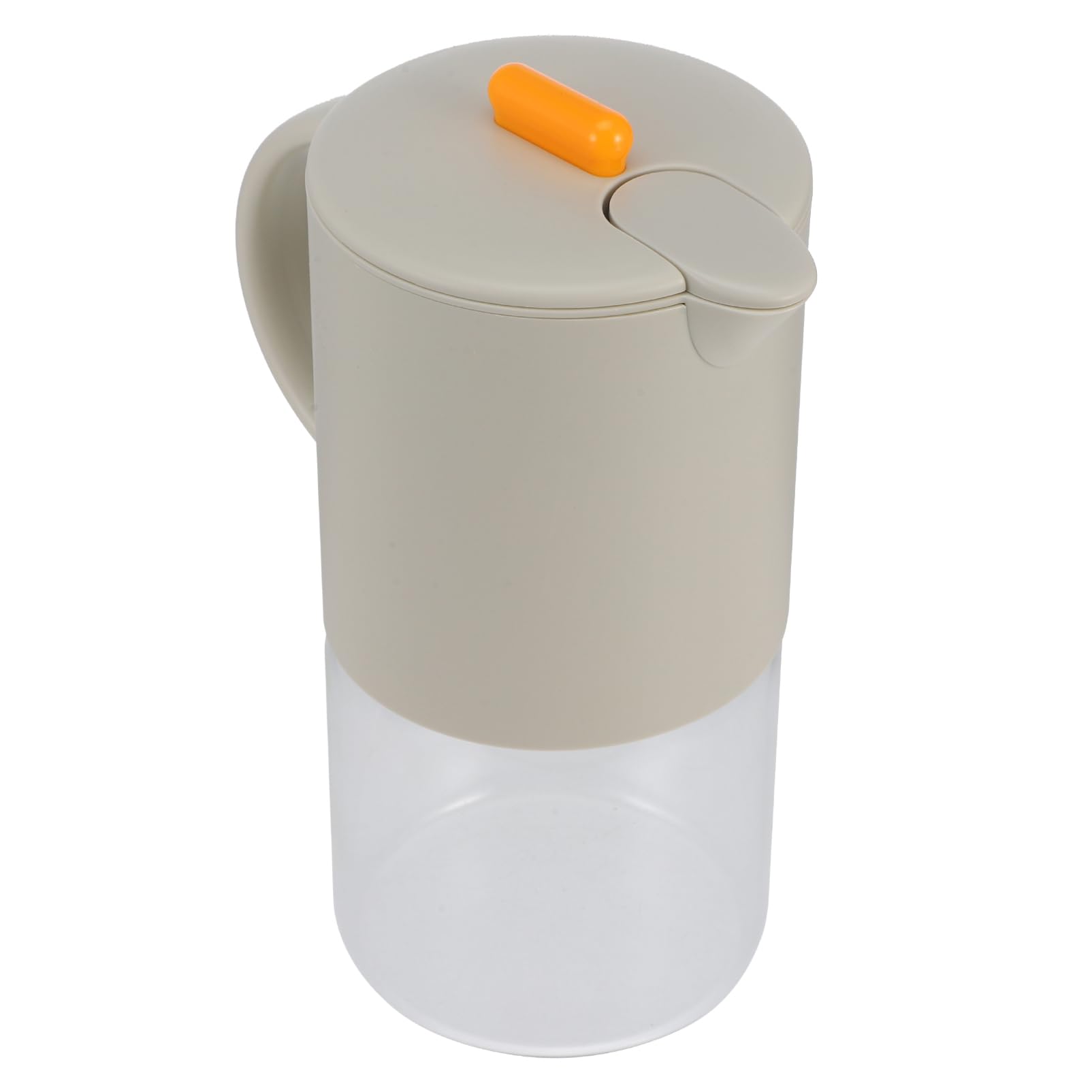 Alipis Pichet à Boissons en Verre 1800ml Poignée, Grosse Capacité Multipurpose pour Maison ou Hôtel, Couvercle Abs Anti-goutte, Design Blanc Élégant