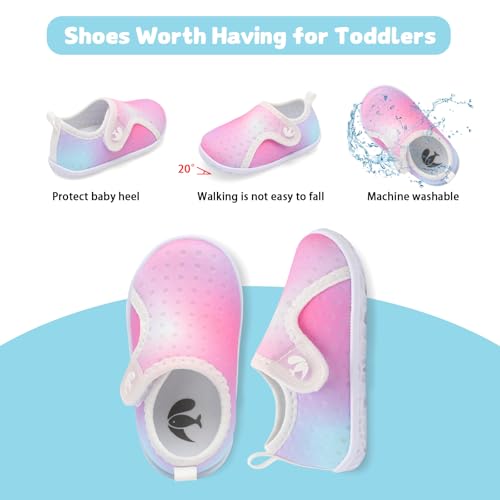 Image of FEETCITY Boys Girls Water Shoes Kids Aqua Socks Quick Dry Barefoot for Beach Swimming Pool