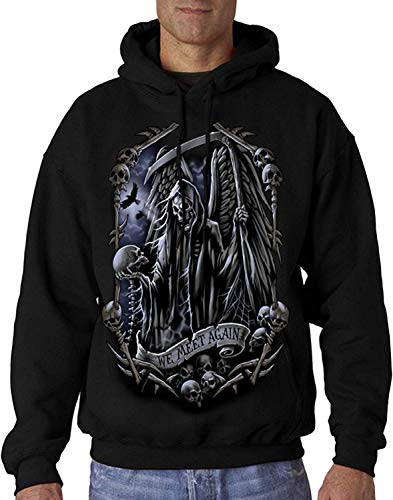 Preisvergleich Produktbild HTETRERW Mens Hoodie We Meet Again Grim Reaper A13128 XL