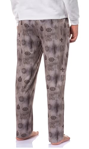 The Lord of The Rings Men's Tossed Print Tree of Gondor Crown Sleep Pajama Pants4