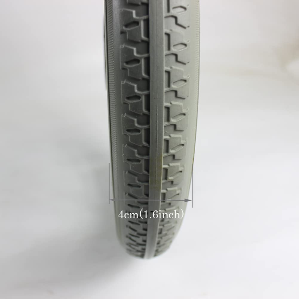 Wymiana Kółko,14x1.75 cala PU Solidne Tylne Koła Wózka Inwalidzkiego do Wózkach Inwalidzkich Balkonikach Chodzikach,z szerokością piasty 2-3/8 "(60 mm) (2 Kawałki)
