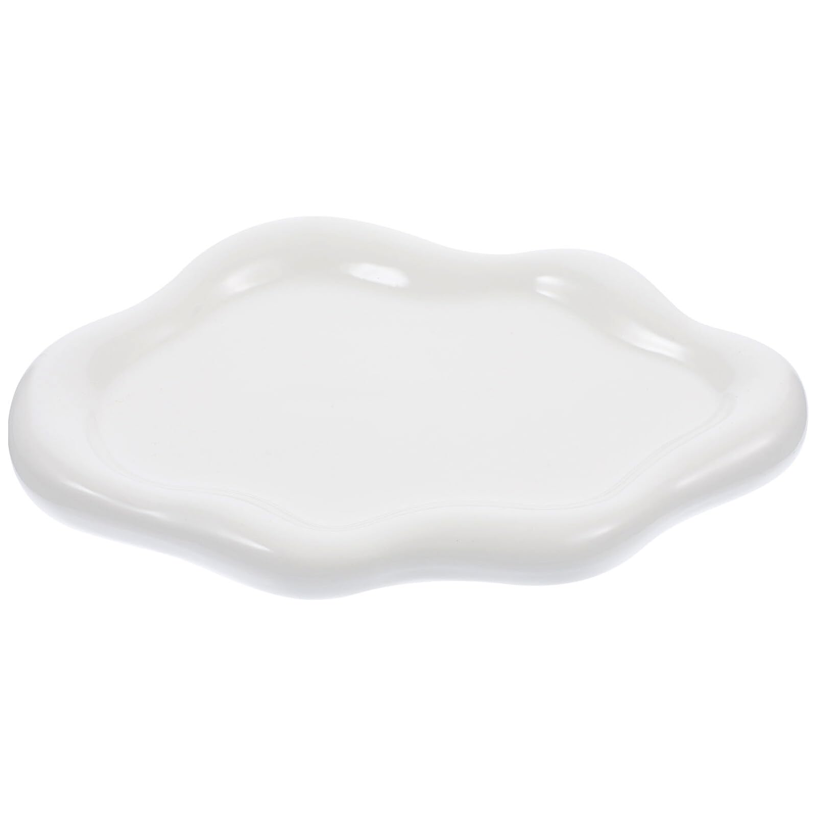 Vassoio per Gioielli in Ceramica Bianco Bordi Lisci e Design Elegante, Porta Anelli e Organizer Decorativo la Casa, Finitura Raffinata senza Odore
