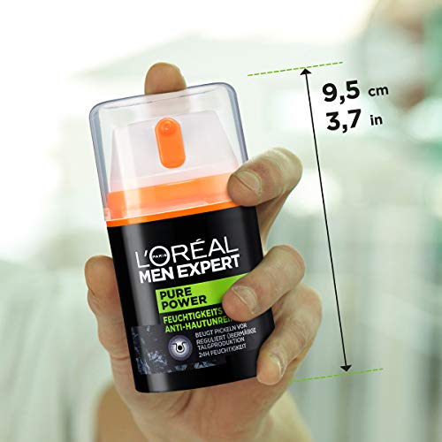 L'Oréal Men Expert Gesichtspflege für Männer, Porenverfeinernde Feuchtigkeitscreme für unreine Haut, Pure Power… - Image 7
