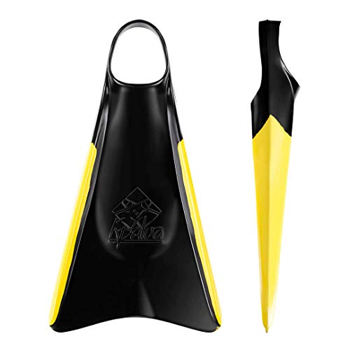 Nadadeira Pé de Pato Kpaloa Original Sideline Preto e Amarelo Bodyboarding M (38-40)